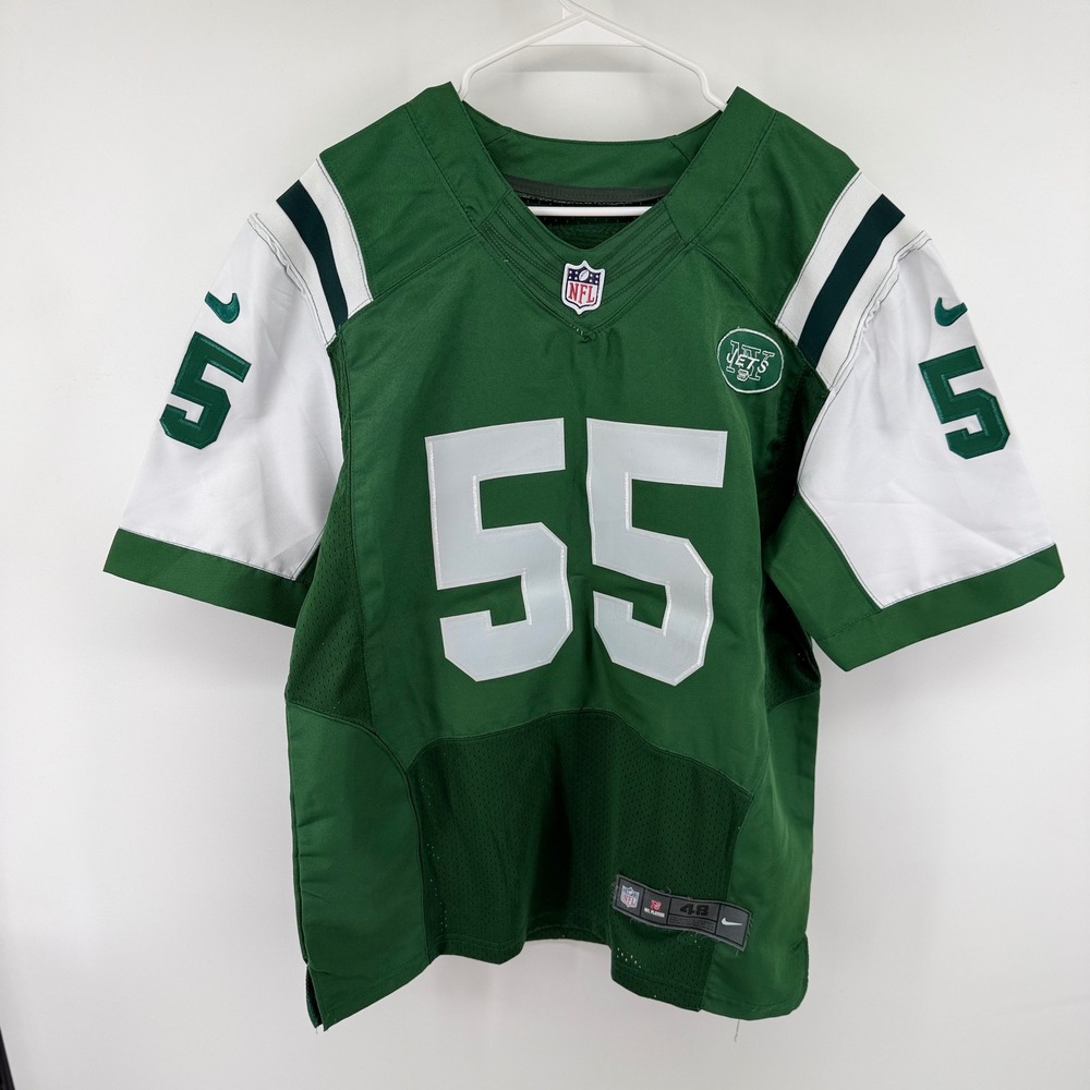 Nike New York Jets Lorenzo Mauldin 55 Jersey Mens 48 Green On Field NFL Football